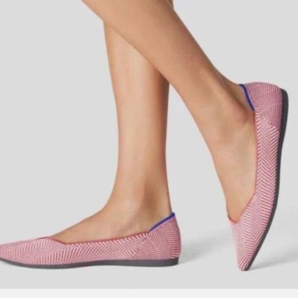 Rothy’s *Rare* Amber Metallic Herringbone Pointed Ballet Flats - Picture 2 of 10